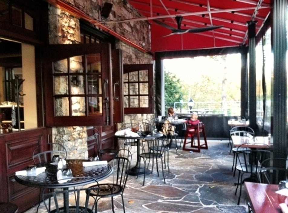 Passerelle Bistro in Falls Park Downtown Greenville restaurant - covered front porch