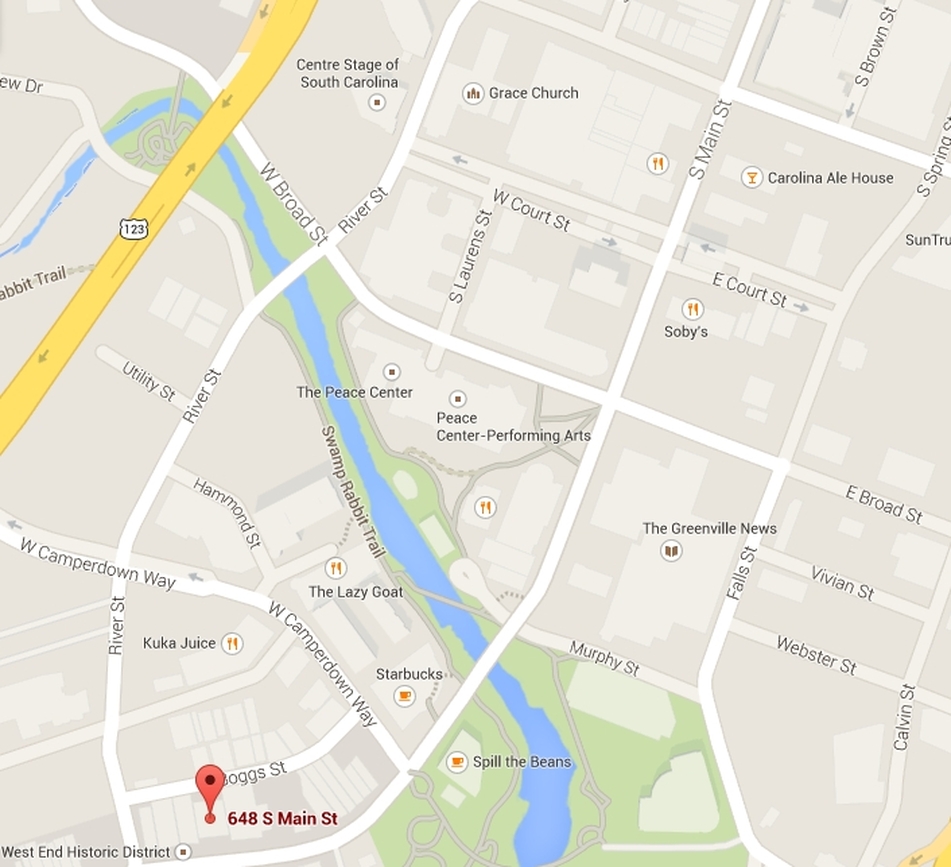 Rick Erwin's West End Grille Downtown Greenville restaurant - map 