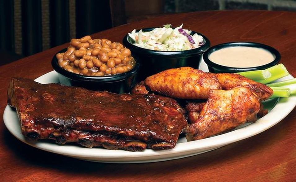 Sticky Fingers Barbeque BBQ Restaurant Downtown Greenville SC  - ribs and chicken