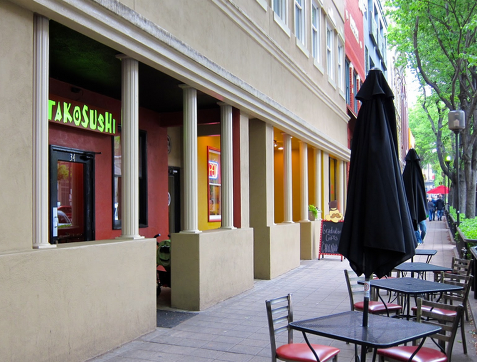 TakoSushi Asian Southwestern Restaurant Downtown Greenville - street view